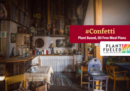 vintage kitchen adorned with eclectic textures showcasing the vibe of our confetti plant-based meal plan